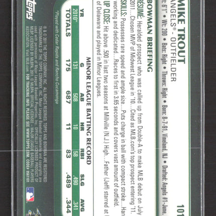 2011 Bowman Mike Trout #101 RC Gold