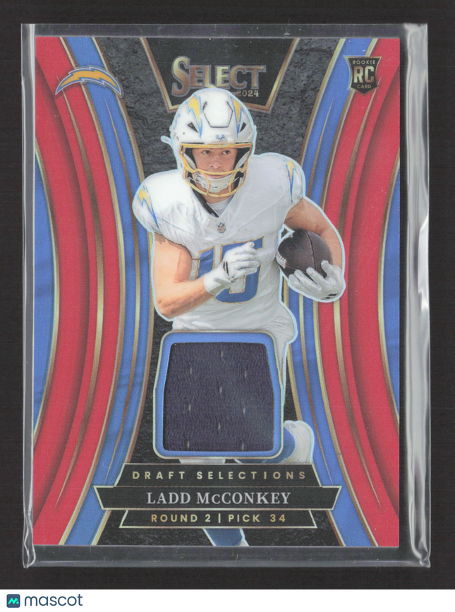 2025 Panini Select Draft Selections Ladd McConkey #DSM-LMY Prizm RC Jersey