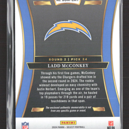 2025 Panini Select Draft Selections Ladd McConkey #DSM-LMY Prizm RC Jersey