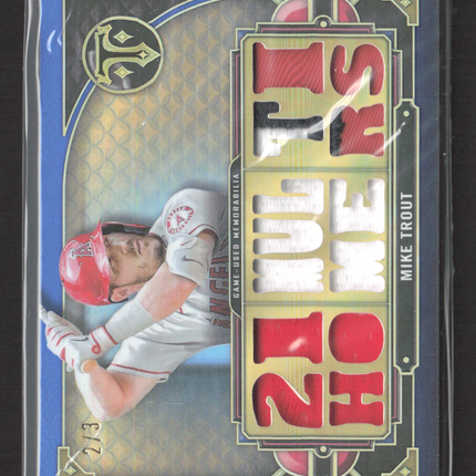 2022 Topps Triple Threads Mike Trout #TTR-MT2 Blue Relic 2/3 Game-Used Patch