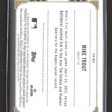 2022 Topps Triple Threads Mike Trout #TTR-MT2 Blue Relic 2/3 Game-Used Patch