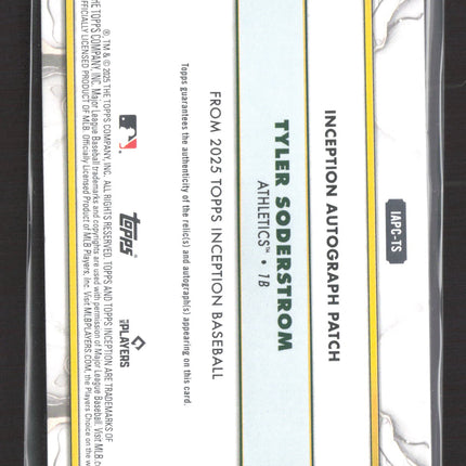 2025 Topps Inception Tyler Soderstrom #IAPC-TS Autograph Patch 120/125 Auto