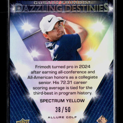 2026 Upper Deck Allure Golf Dazzling Destinies Gustav Frimodt Yellow 38/50