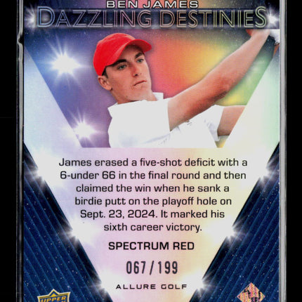 2026 Upper Deck Allure Golf Dazzling Destinies Ben James #DD-3 Red 067/199