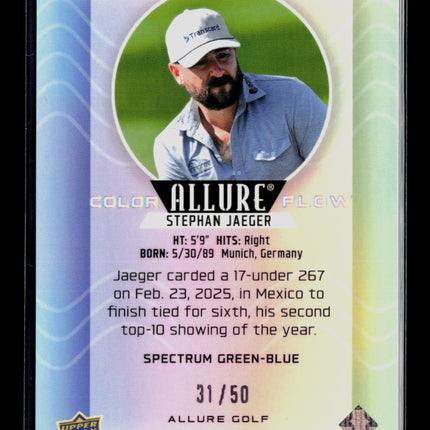 2026 Upper Deck Allure Golf Stephan Jaeger #CF-23 Spectrum Green-Blue /50