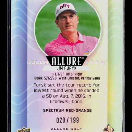 2026 Upper Deck Allure Golf Color Flow Jim Furyk #CF-6 Spectrum Red-Orange /199
