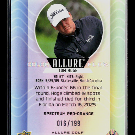 2026 Upper Deck Allure Color Flow Tom Hoge #CF-25 Spectrum Red-Orange /199