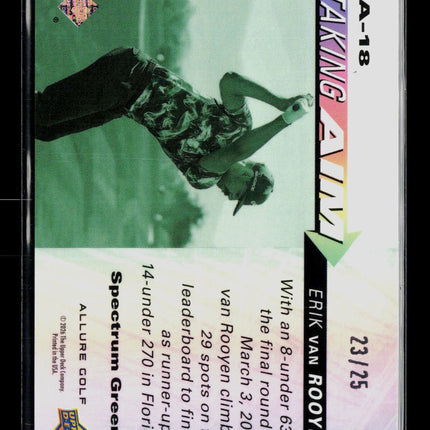 2026 Upper Deck Allure Golf Taking Aim Erik van Rooyen #TA-18 Spectrum Green /25