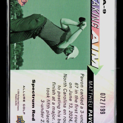 2026 Upper Deck Allure Golf Taking Aim Matthieu Pavon #TA-9 Spectrum Red
