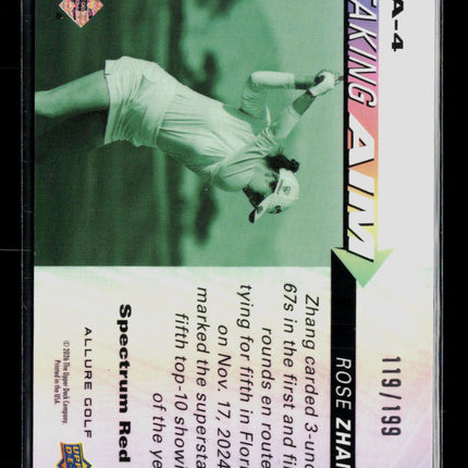 2026 Upper Deck Allure Golf Taking Aim Rose Zhang #TA-4 Spectrum Red 119/199