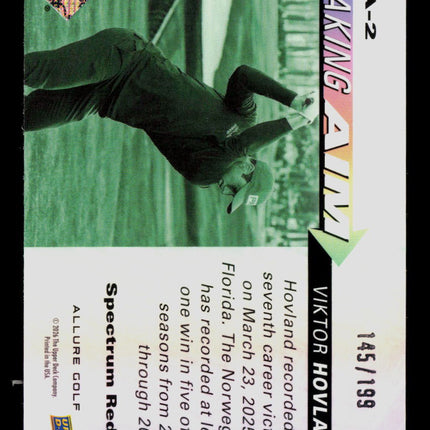 2026 Upper Deck Allure Golf Taking Aim Viktor Hovland #TA-2 Spectrum Red