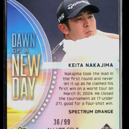 2026 Upper Deck Allure Golf Dawn of a New Day Keita Nakajima #DND-2 Orange 36/99