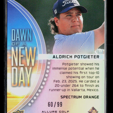 2026 Upper Deck Allure Golf Dawn of a New Day Aldrich Potgieter Orange 60/99
