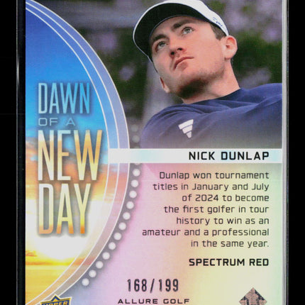 2026 Upper Deck Allure Golf Dawn of a New Day Nick Dunlap #DND-4 Red 168/199