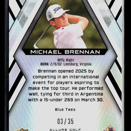 2026 Upper Deck Allure Golf Michael Brennan #46 Blue Tees RC /35