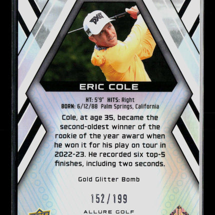 2026 Upper Deck Allure Golf Eric Cole #34 Gold Glitter Bomb /199