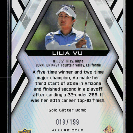 2026 Upper Deck Allure Golf Lilia Vu #32 Gold Glitter Bomb /199