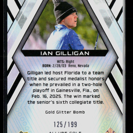 2024 Upper Deck Allure Golf Ian Gilligan #52 Gold Glitter Bomb RC /199