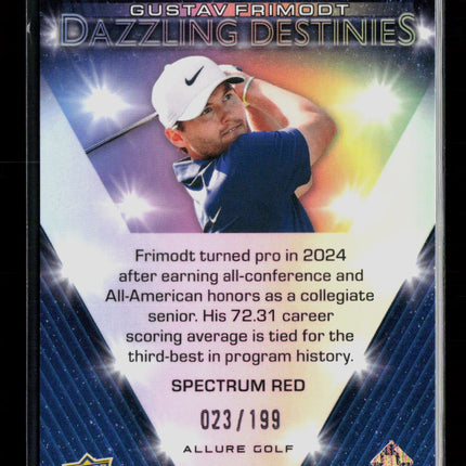 2026 Upper Deck Allure Golf Dazzling Destinies Gustav Frimodt #DD-10 Red 023/199