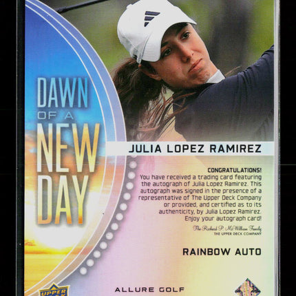 2026 Upper Deck Allure Golf Dawn of a New Day Julia Lopez Ramirez Rainbow Auto