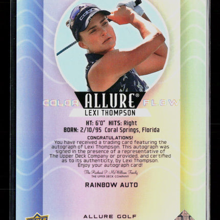 2026 Upper Deck Allure Color Flow Lexi Thompson #CF-8 Rainbow Auto