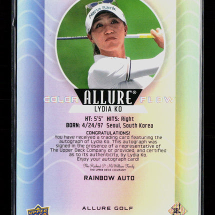 2026 Upper Deck Allure Color Flow Lydia Ko #CF-28 Rainbow Auto