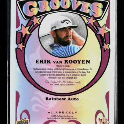 2026 Upper Deck Allure Grooves Erik van Rooyen #GV-3 Rainbow Auto