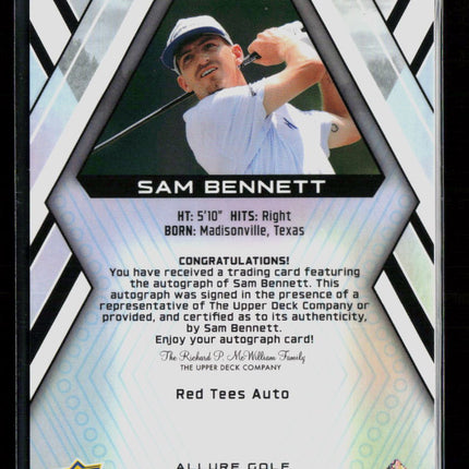 2026 Upper Deck Allure Golf Sam Bennett #38 Red Tees Auto
