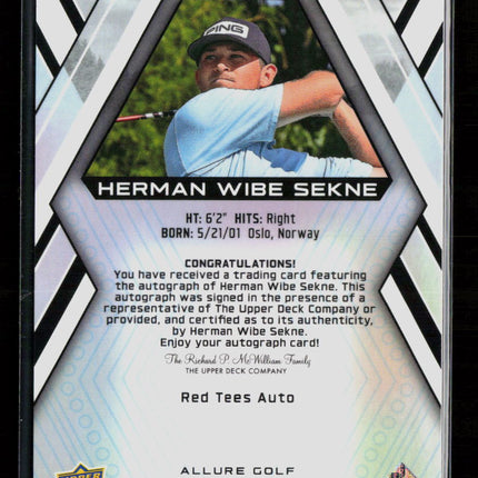 2026 Upper Deck Allure Golf Herman Wibe Sekne #53 Red Tees Auto RC