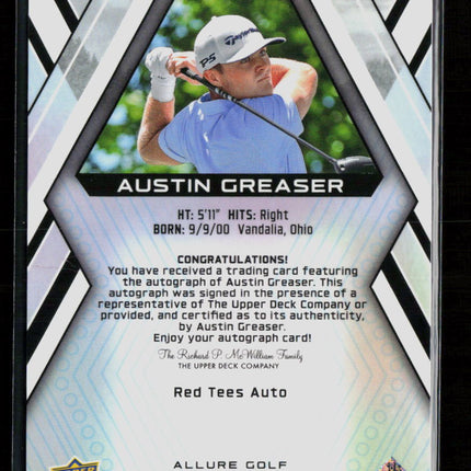 2024 Upper Deck Allure Golf Austin Greaser #26 Red Tees Auto