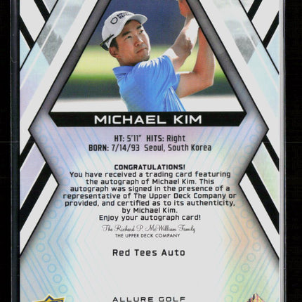 2026 Upper Deck Allure Golf Michael Kim #24 Red Tees Auto