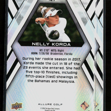 2026 Upper Deck Allure Golf Nelly Korda #41 RC