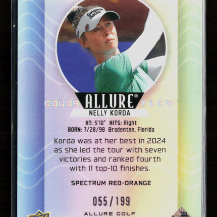 2026 Upper Deck Allure Color Flow Nelly Korda #CF-29 Spectrum Red-Orange /199