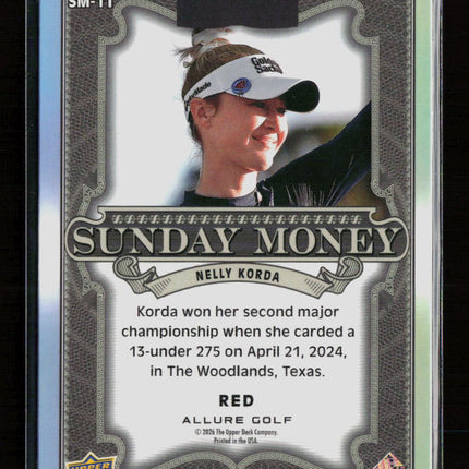 2026 Upper Deck Allure Sunday Money Nelly Korda #SM-11 Red