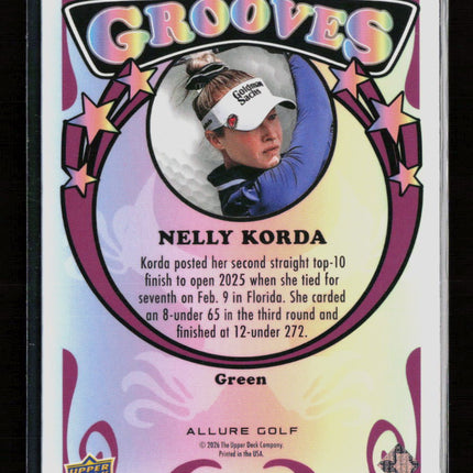 2026 Upper Deck Allure Grooves Nelly Korda #GV-9 Green