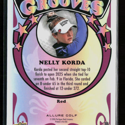 2024 Upper Deck Allure Golf Grooves Nelly Korda #GV-9 Red