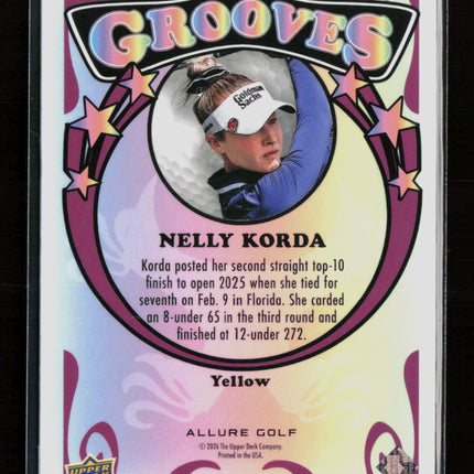 2026 Upper Deck Allure Grooves Nelly Korda #GV-9 Yellow