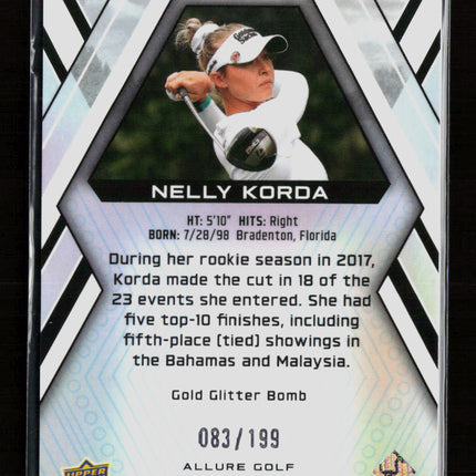 2026 Upper Deck Allure Golf Nelly Korda #41 Gold Glitter Bomb RC