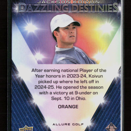 2026 Upper Deck Allure Dazzling Destinies Jackson Koivun #DD-4 Orange