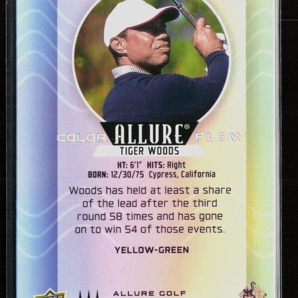 2026 Upper Deck Allure Color Flow Tiger Woods #CF-1 Yellow-Green