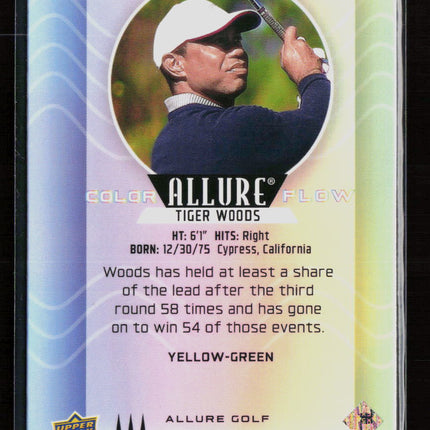 2026 Upper Deck Allure Color Flow Tiger Woods #CF-1 Yellow-Green