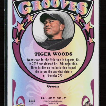 2026 Upper Deck Allure Golf Grooves Tiger Woods #GV-15 Green