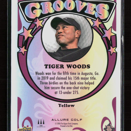 2026 Upper Deck Allure Golf Grooves Tiger Woods #GV-15 Yellow