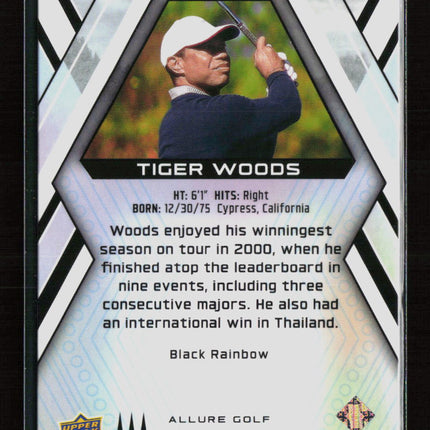 2026 Upper Deck Allure Golf Tiger Woods #1 Black Rainbow