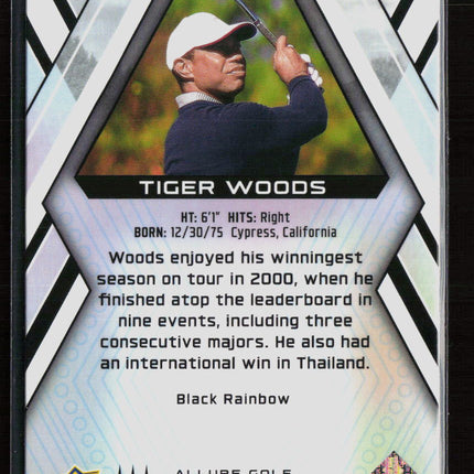 2026 Upper Deck Allure Golf Tiger Woods #1 Black Rainbow
