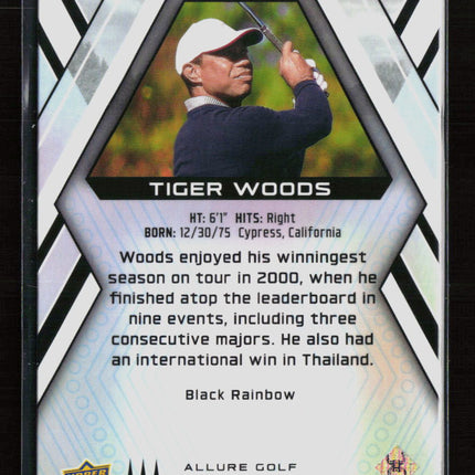 2026 Upper Deck Allure Golf Tiger Woods #1 Black Rainbow