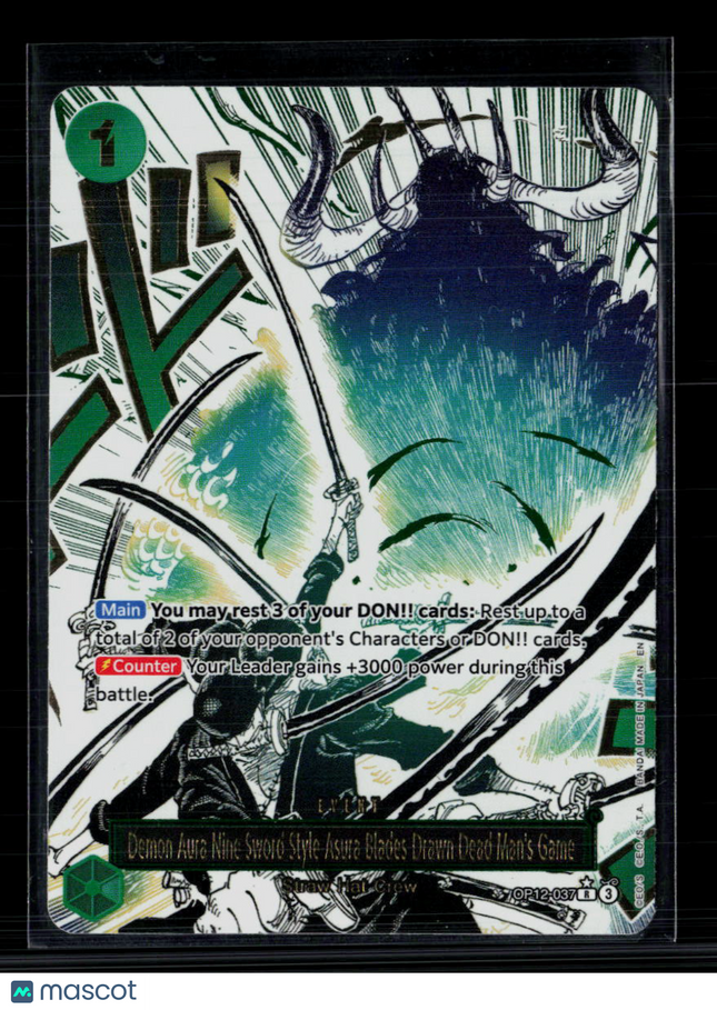 One Piece Demon Aura Nine Sword Style Asura Blades Drawn Dead Mans Game OP12-037