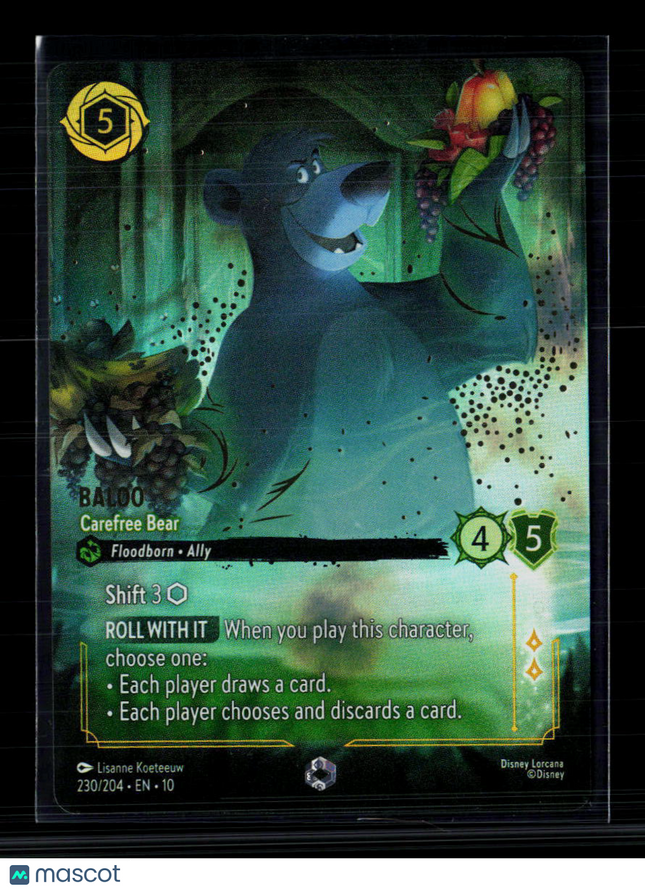 Disney Lorcana Baloo Enchanted Whispers in the Well Enchanted • 230/204 Holofoil
