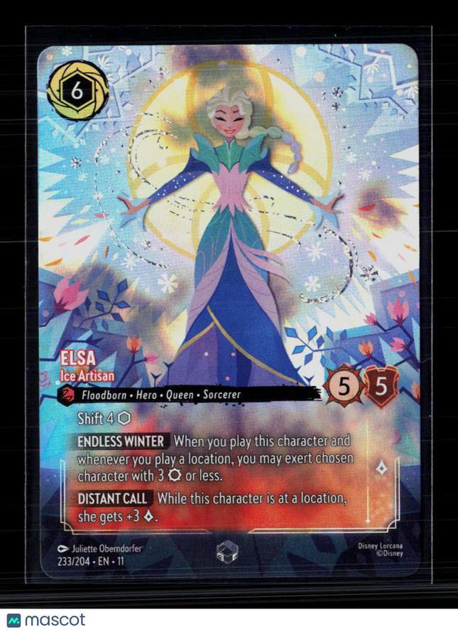 Disney Lorcana Elsa (Enchanted) Winterspell Enchanted • 233/204 Holofoil