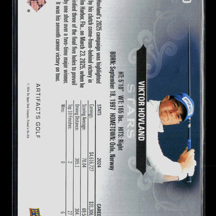 2026 Upper Deck Artifacts Golf Stars Viktor Hovland #90 Silver 093/199